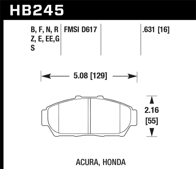 Hawk 94-01 Acura Integra (excl Type R) HPS Street Front Brake Pads