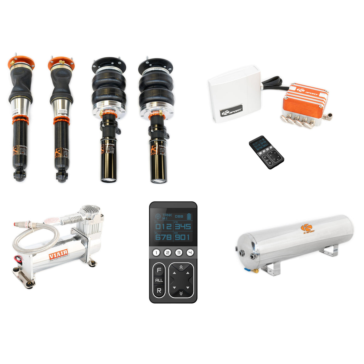 Ksport AirTech Pro Plus Air Suspension Full System - CVW070-APP For Volkswagen Beetle 1998-2010
