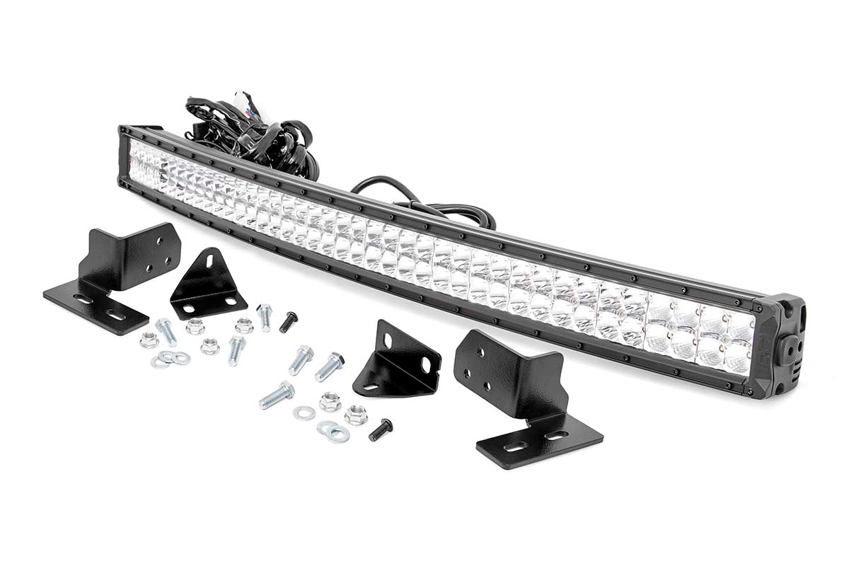 LED Light | Bumper Mount | 40" Chrome Dual Row | White DRL | Ford Super Duty (11-16)