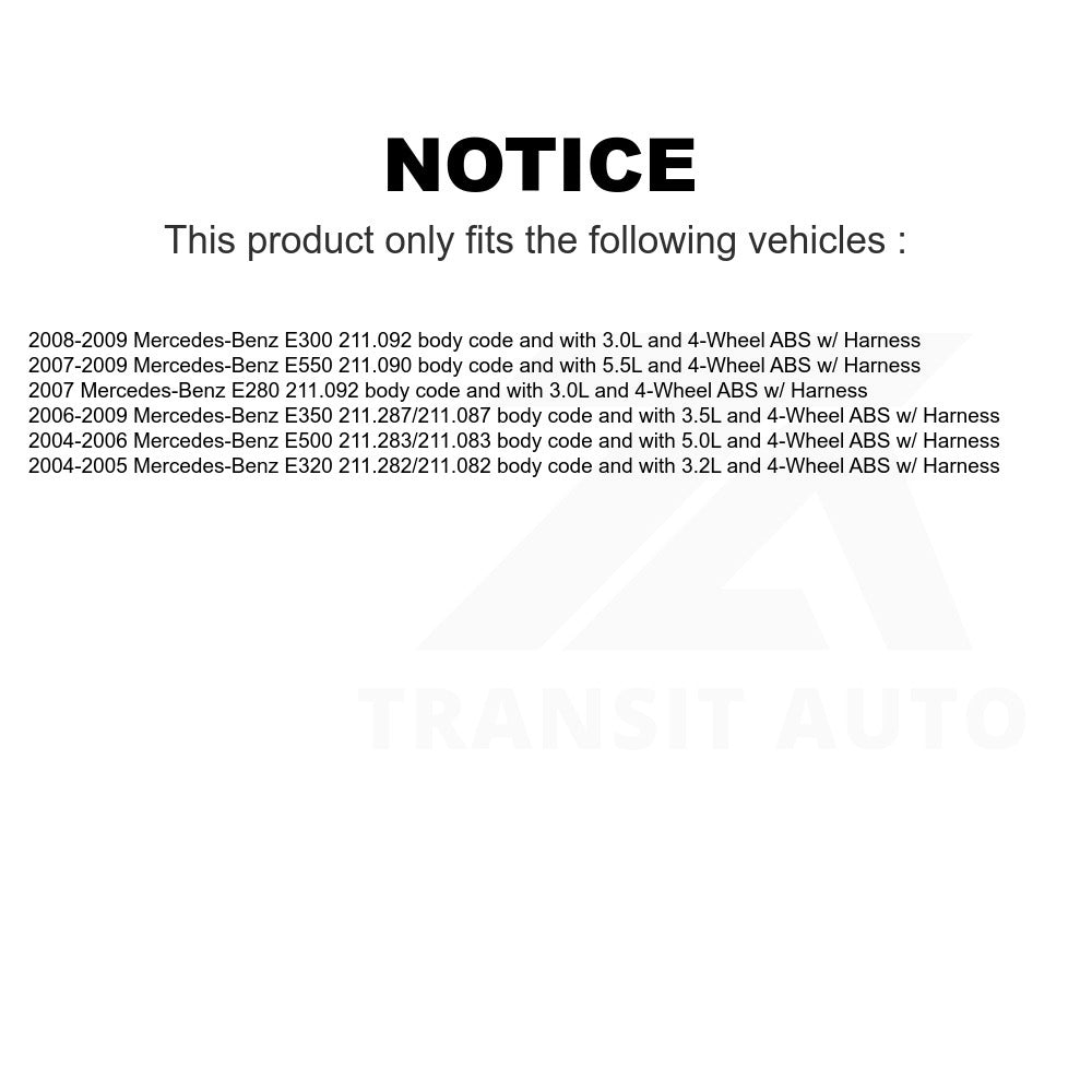 Mpulse Front ABS Wheel Speed Sensor SEN-2ABS0692 For Mercedes-Benz E350 E320 E500 E550 E300 E280 w/ Harness
