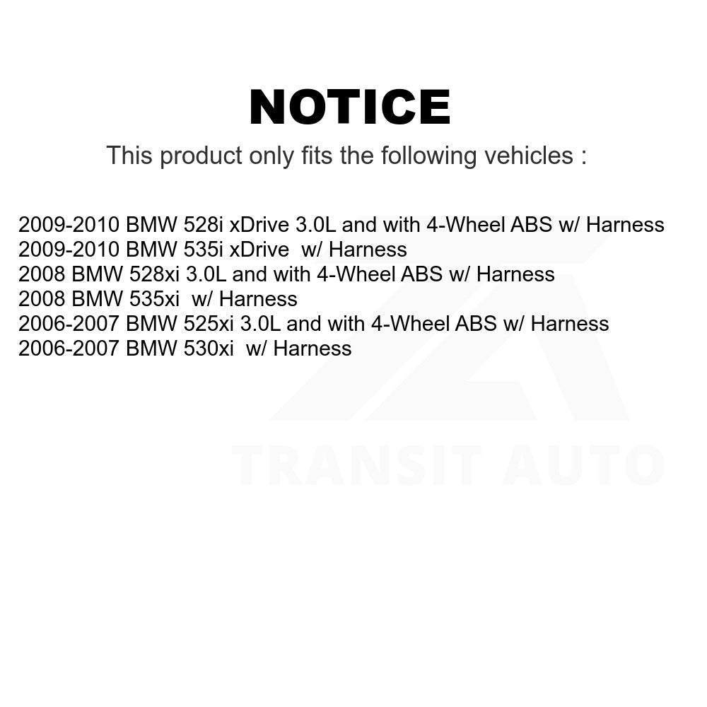 Mpulse Front ABS Wheel Speed Sensor SEN-2ABS1516 For BMW 530xi 535xi 528i xDrive 535i 528xi 525xi w/ Harness