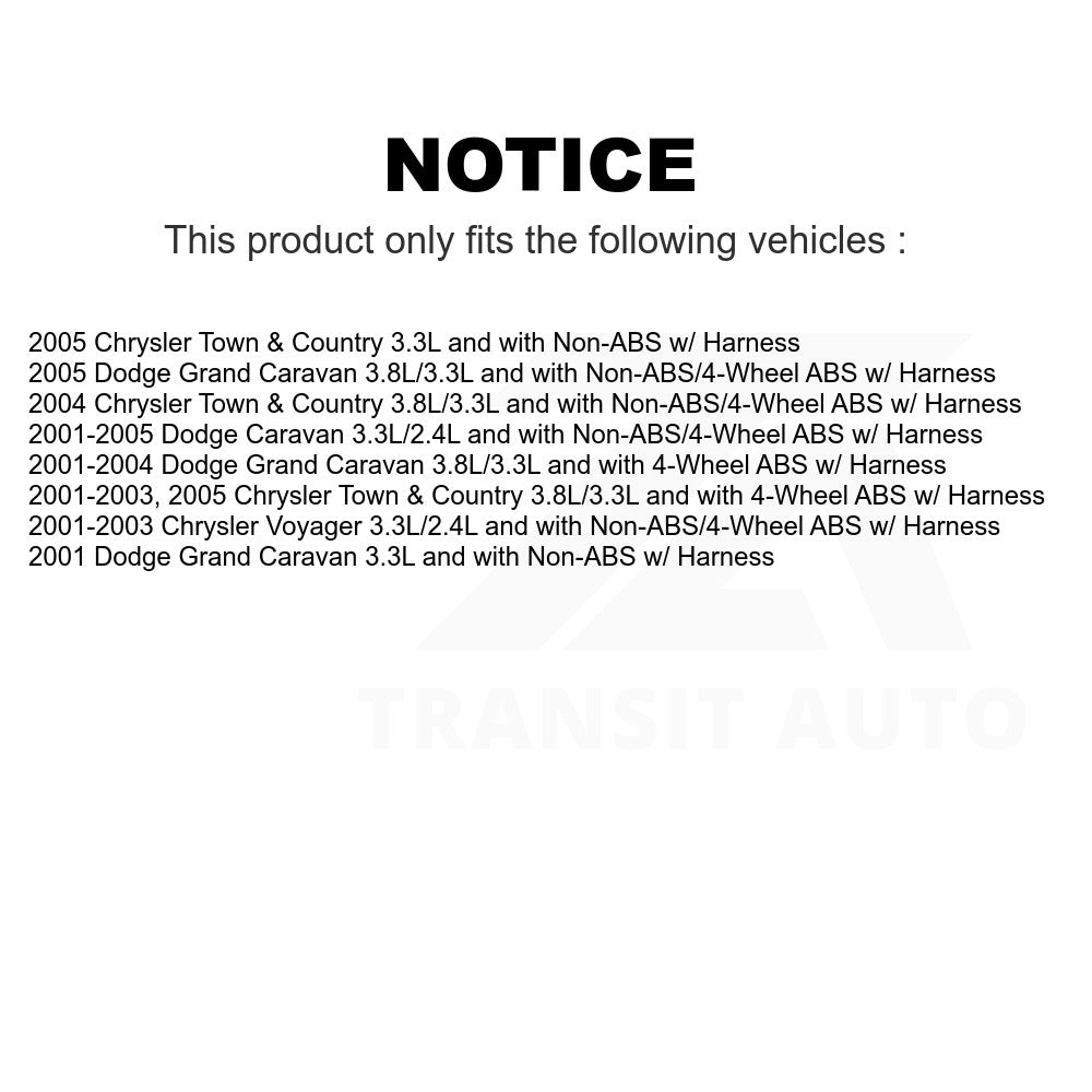Mpulse Front Left ABS Wheel Speed Sensor SEN-2ABS0329 For Dodge Chrysler Grand Caravan Town & Country Voyager w/ Harness