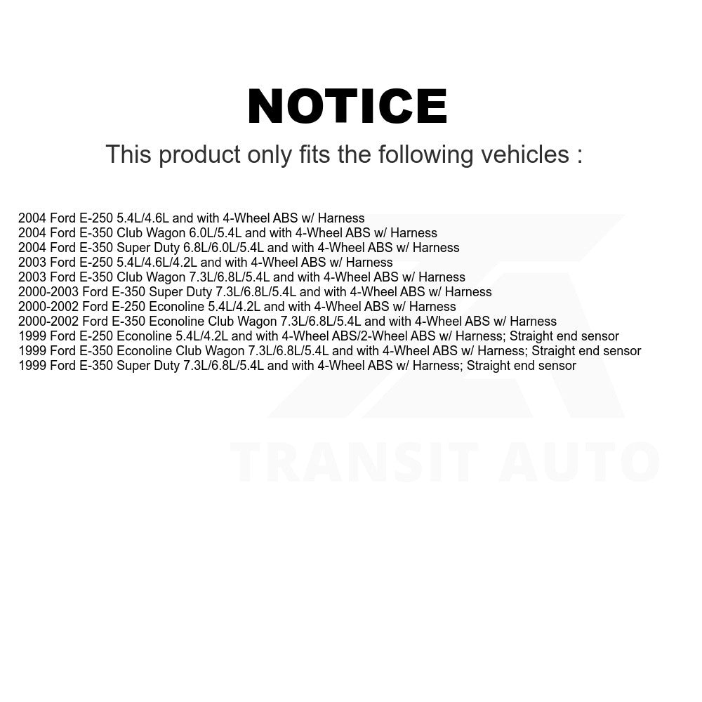 Mpulse Front Right ABS Wheel Speed Sensor SEN-2ABS0445 For Ford E-350 Super Duty E-250 Econoline Club Wagon