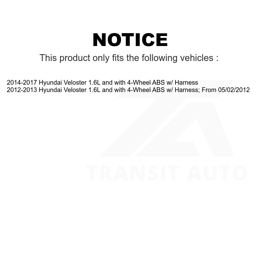 Mpulse Front Right ABS Wheel Speed Sensor SEN-2ABS2426 For Hyundai Veloster 1.6L with 4-Wheel