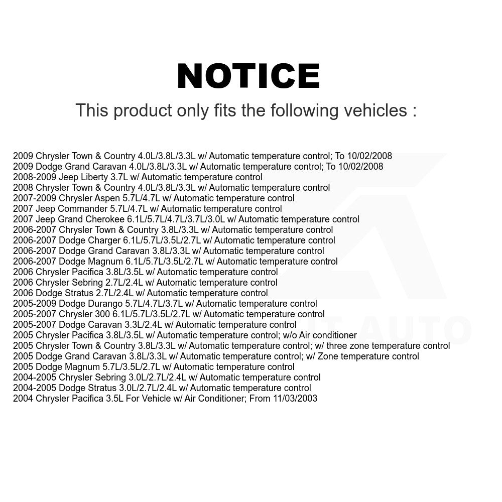 Mpulse HVAC Blower Motor Control Module SEN-2BMR0004 For Chrysler Dodge Town & Country Grand Caravan 300 Jeep Durango Charger Pacifica Sebring Stratus Liberty Cherokee Magnum Aspen Commander