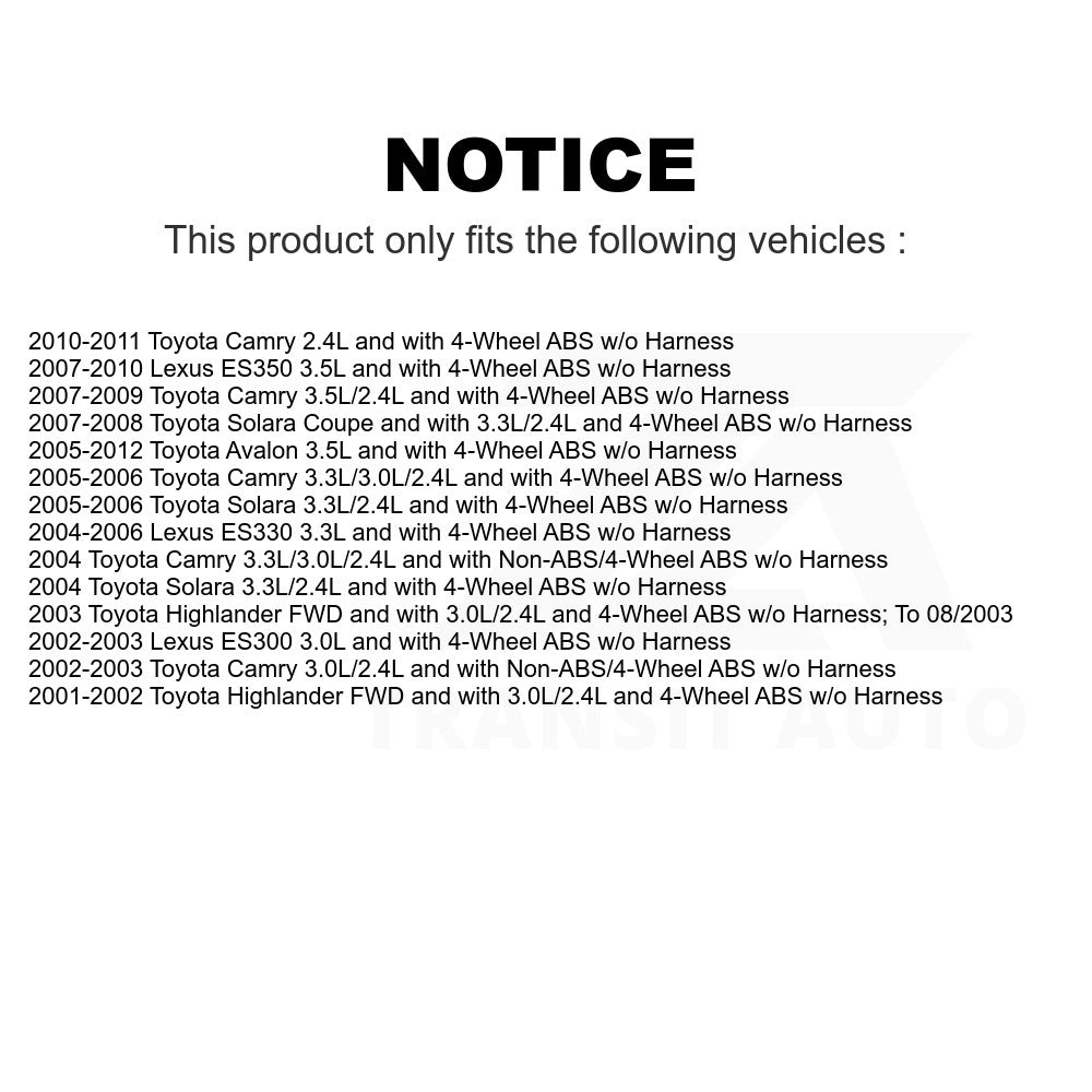 Mpulse Rear ABS Wheel Speed Sensor SEN-2ABS0303 For Toyota Camry Lexus Avalon ES350 Solara Highlander ES330 ES300