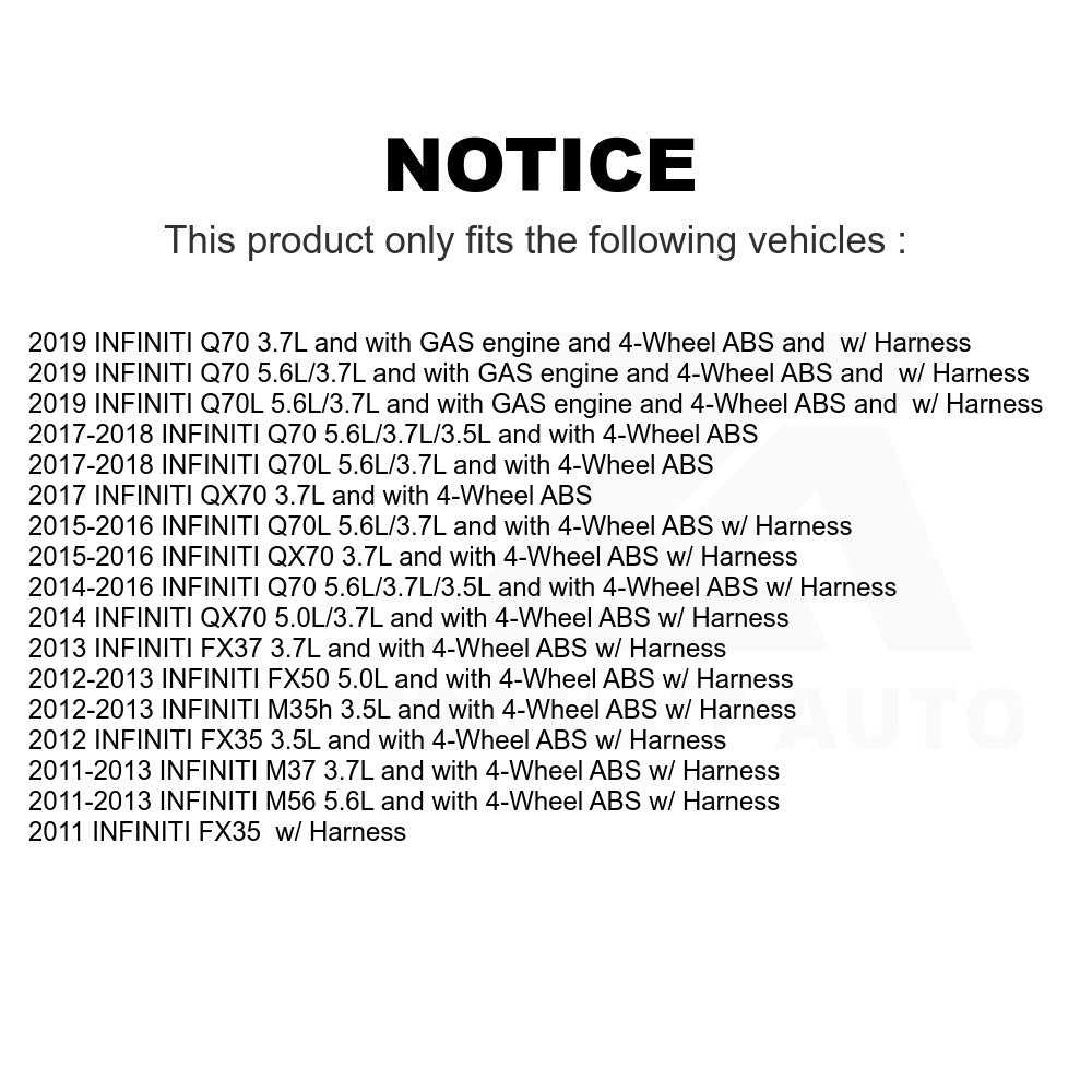Mpulse Rear ABS Wheel Speed Sensor SEN-2ABS0920 For INFINITI M37 QX70 FX35 Q70 Q70L FX37 M56 M35h FX50