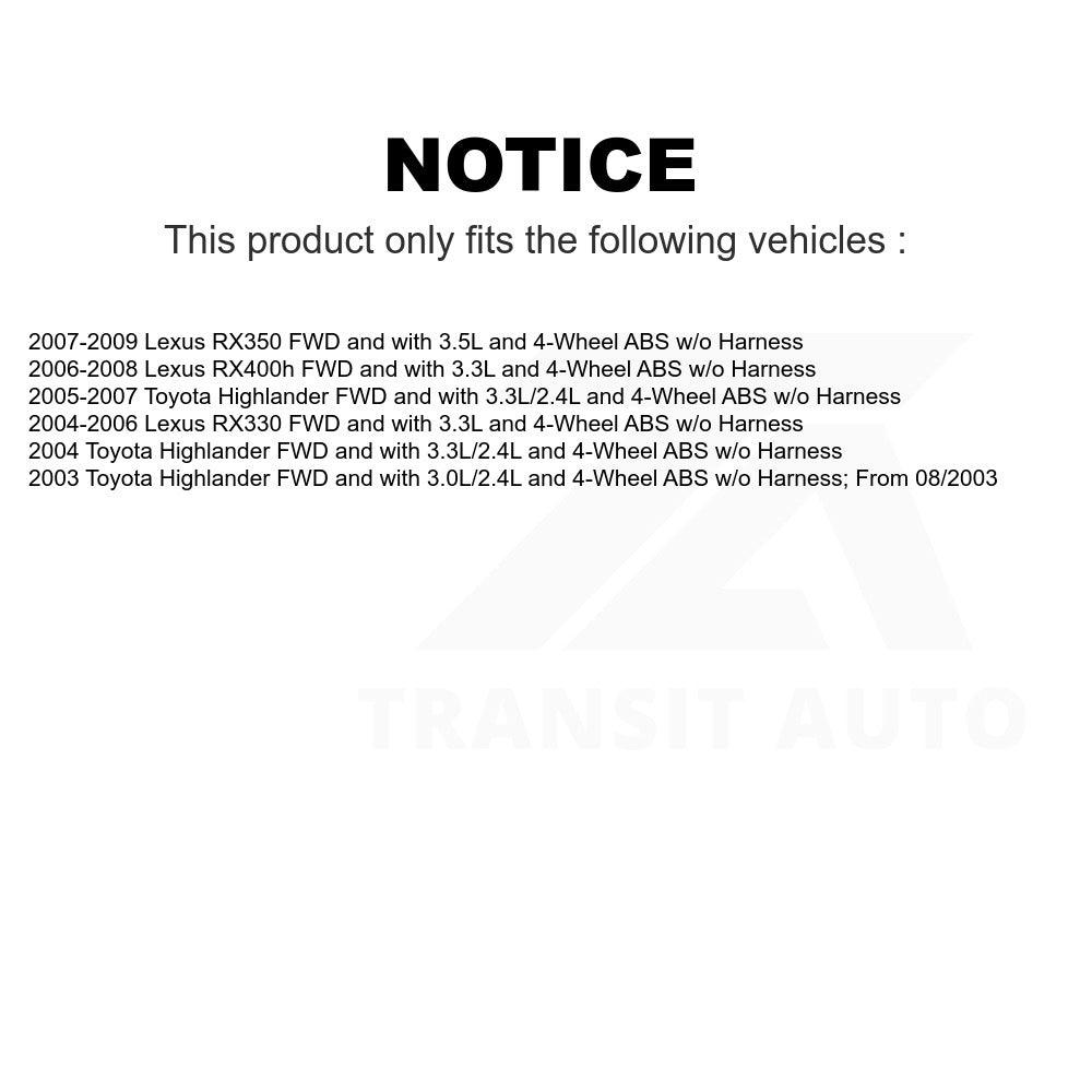 Mpulse Rear ABS Wheel Speed Sensor SEN-2ABS1036 For Toyota Highlander Lexus RX350 RX330 RX400h