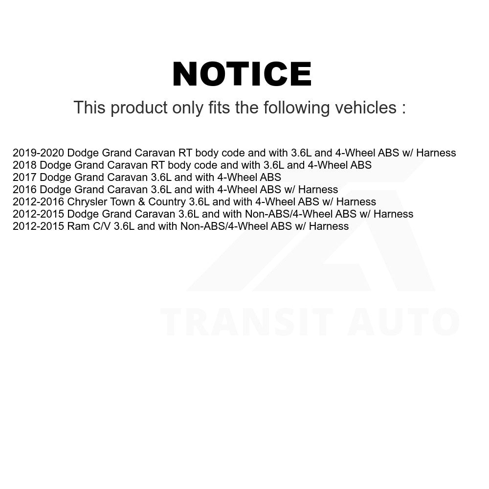 Mpulse Rear ABS Wheel Speed Sensor SEN-2ABS2437 For Dodge Grand Caravan Chrysler Town & Country Ram C/V