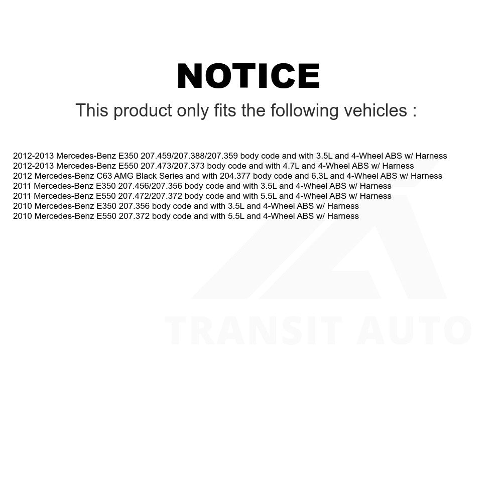 Mpulse Rear ABS Wheel Speed Sensor SEN-2ABS3187 For Mercedes-Benz E350 E550 C63 AMG w/ Harness