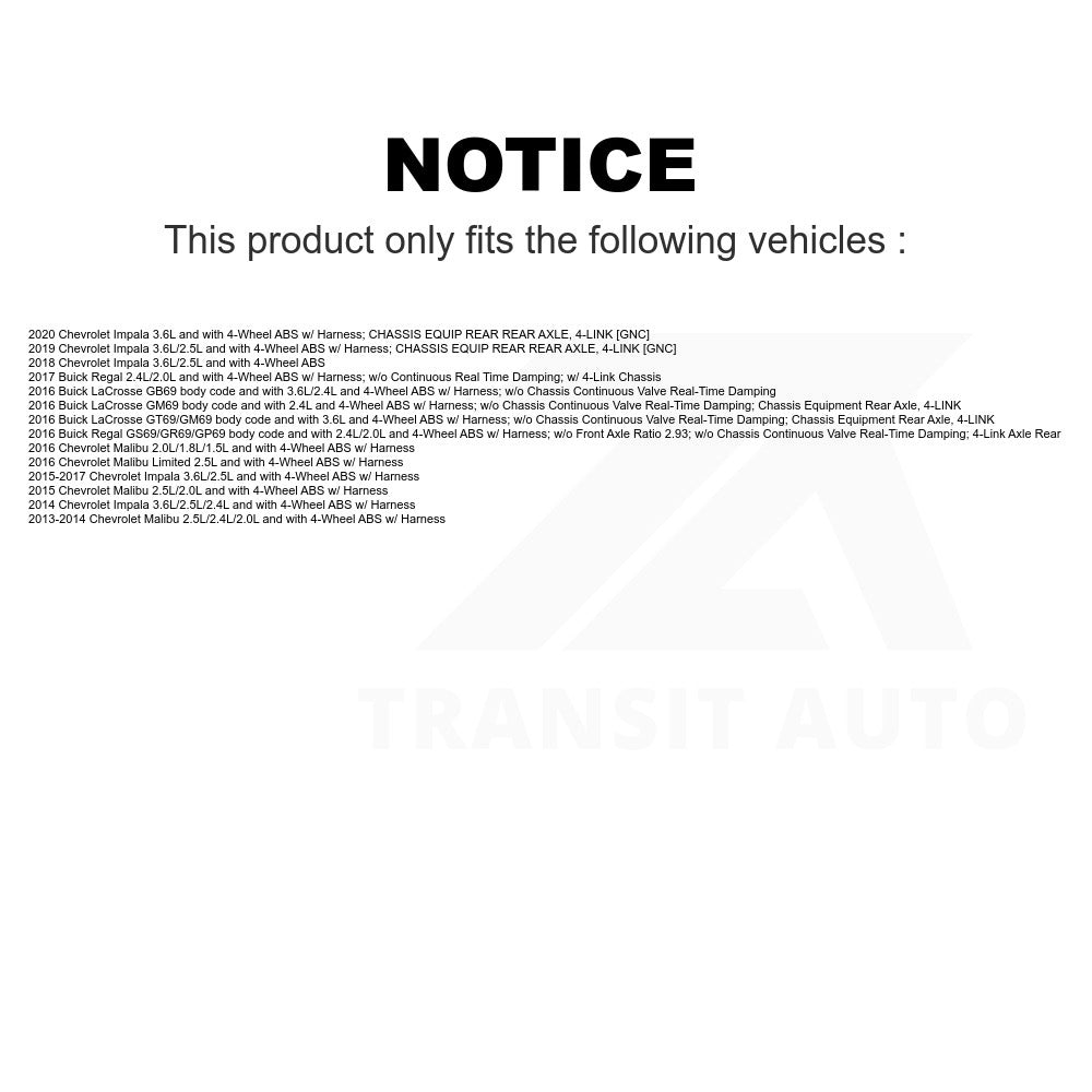 Mpulse Rear Left ABS Wheel Speed Sensor SEN-2ABS0998 For Chevrolet Malibu Impala Limited Buick Regal LaCrosse