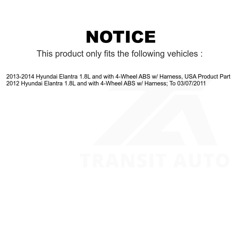 Mpulse Rear Left ABS Wheel Speed Sensor SEN-2ABS2431 For Hyundai Elantra 1.8L with 4-Wheel