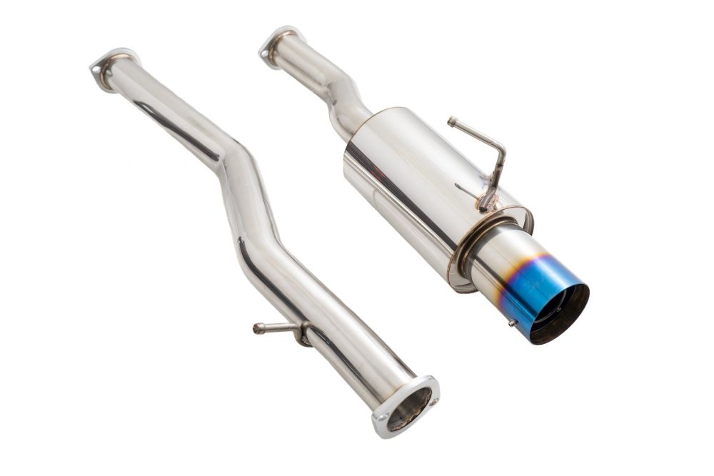 Nissan 370z 09-21 Single Exit Exhaust System - Blue Tip - MR-CBS-N7Z-DS-BT
