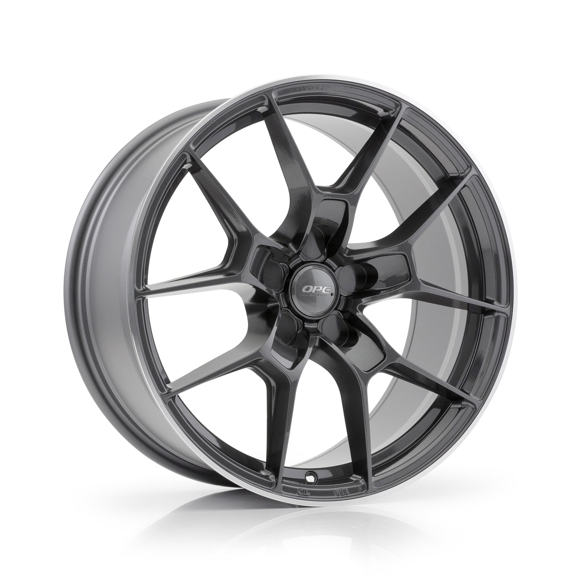 OPE Gloss Graphite + Machined Lip 18x10.0 5x112 Wheels - FF06-904GM