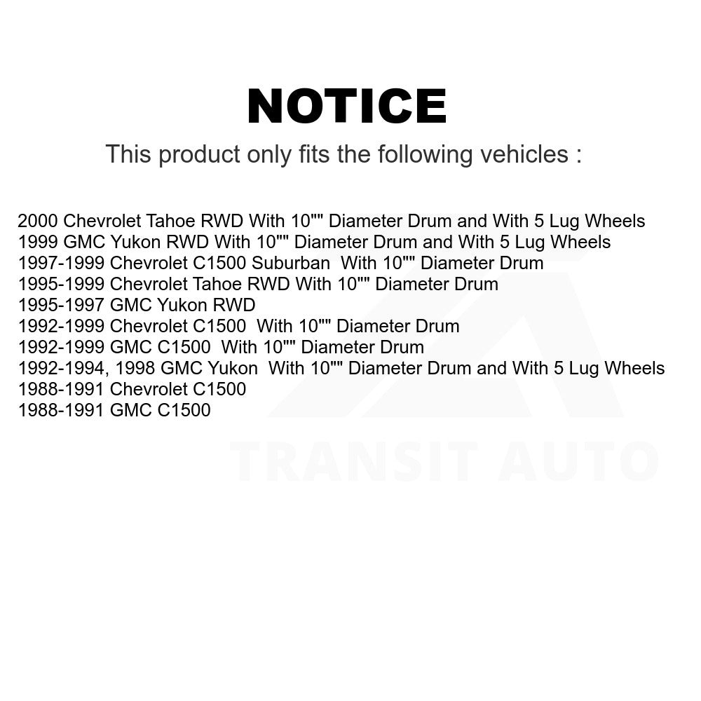 Rear Brake Drum 8-2572 For Chevrolet C1500 GMC Tahoe Yukon Suburban
