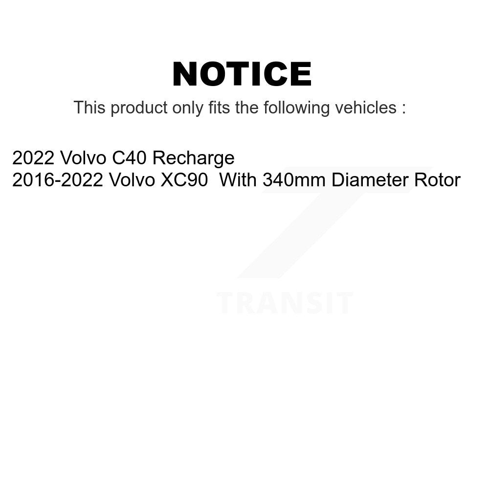 Rear Coated Disc Brake Rotors Pair For Volvo XC90 C40 Recharge KG-101644