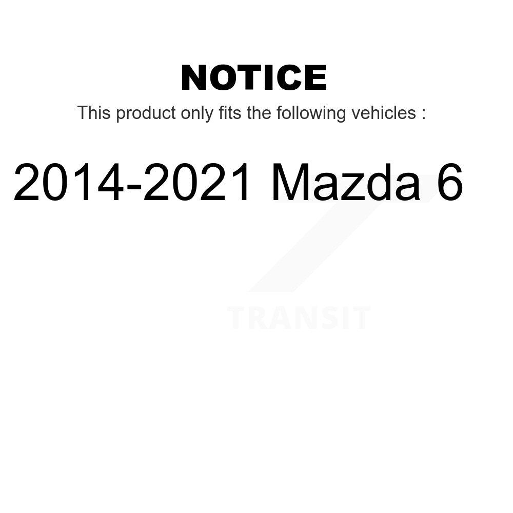 Rear Coated Drilled Slotted Disc Brake Rotors Pair For 2014-2021 Mazda 6 KD-100188
