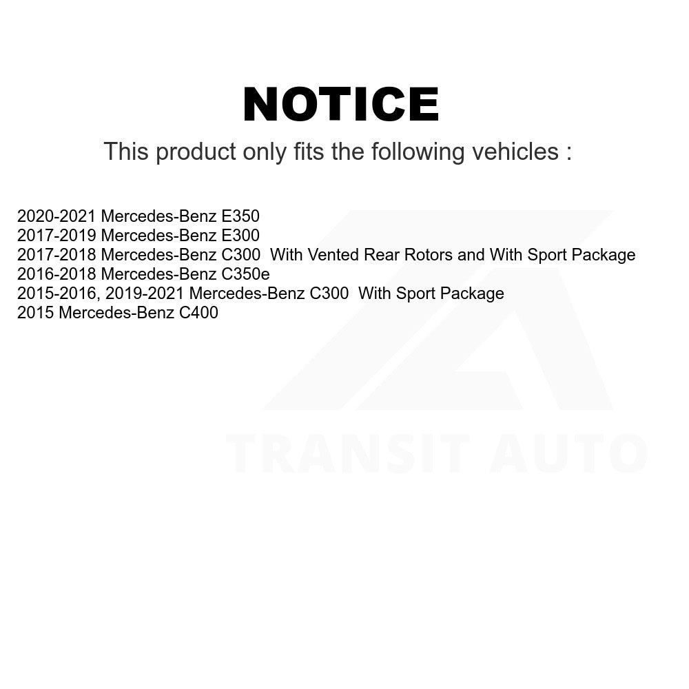 Rear Disc Brake Rotor 8-TQ8329 For Mercedes-Benz C300 E300 E350 C400 C350e