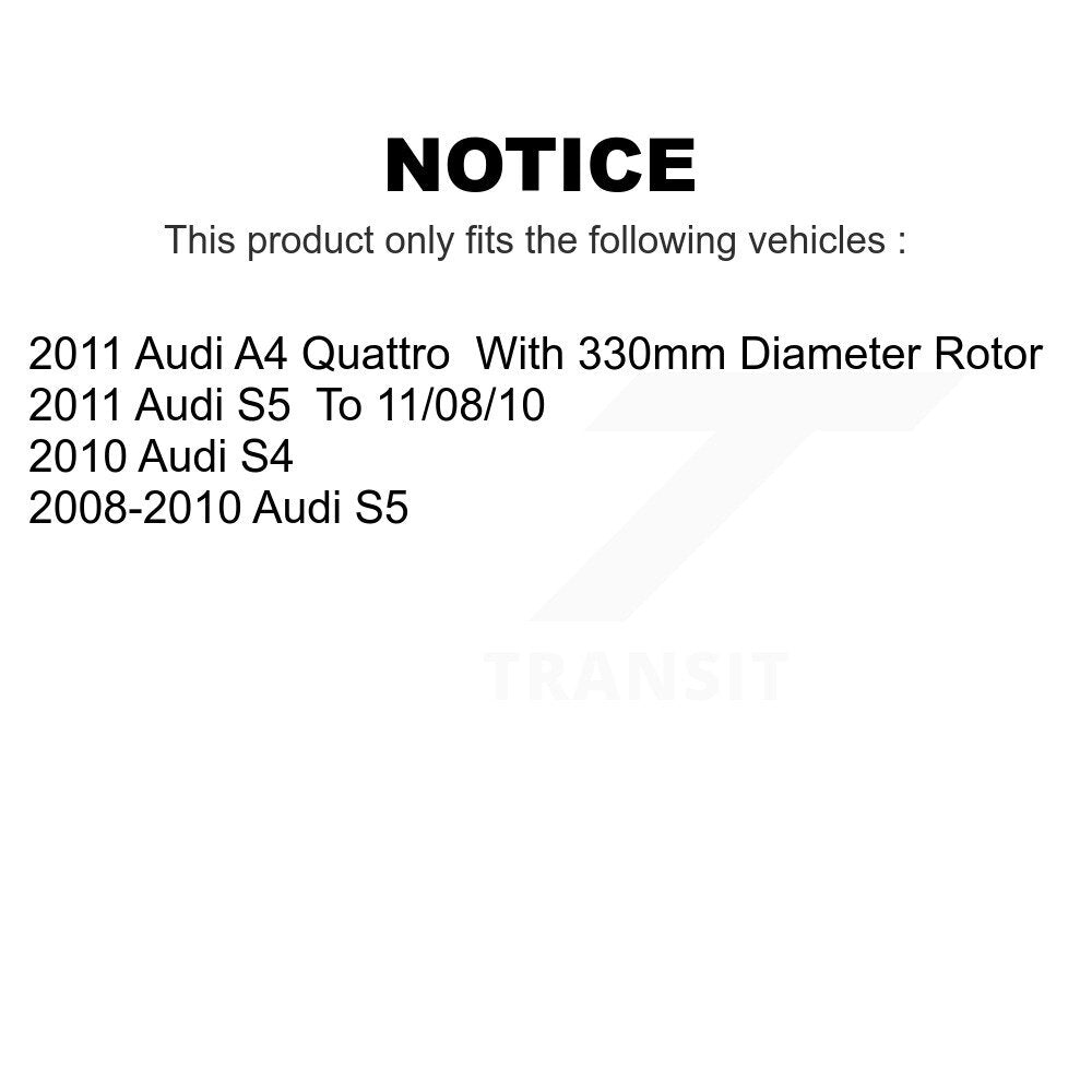 Rear Disc Brake Rotors Pair For Audi S5 A4 Quattro S4 K8-100889