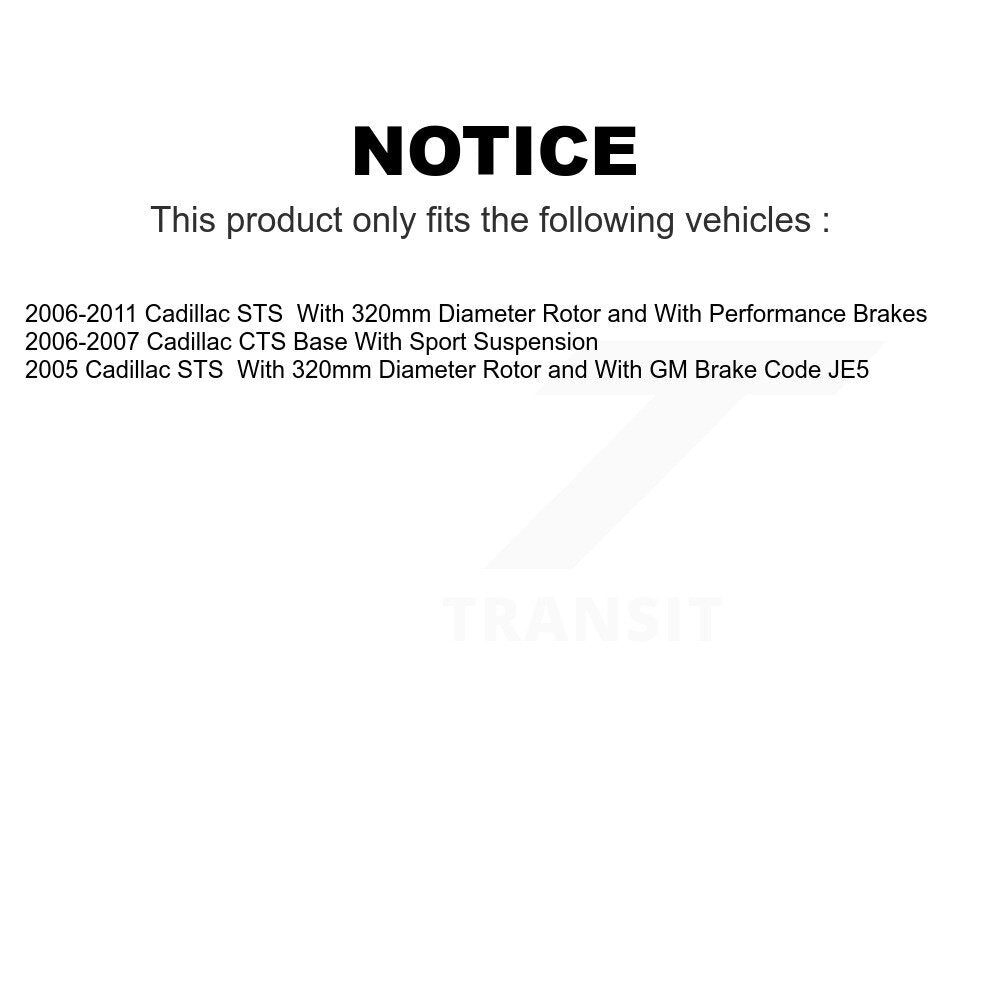Rear Disc Brake Rotors Pair For Cadillac STS CTS K8-100590