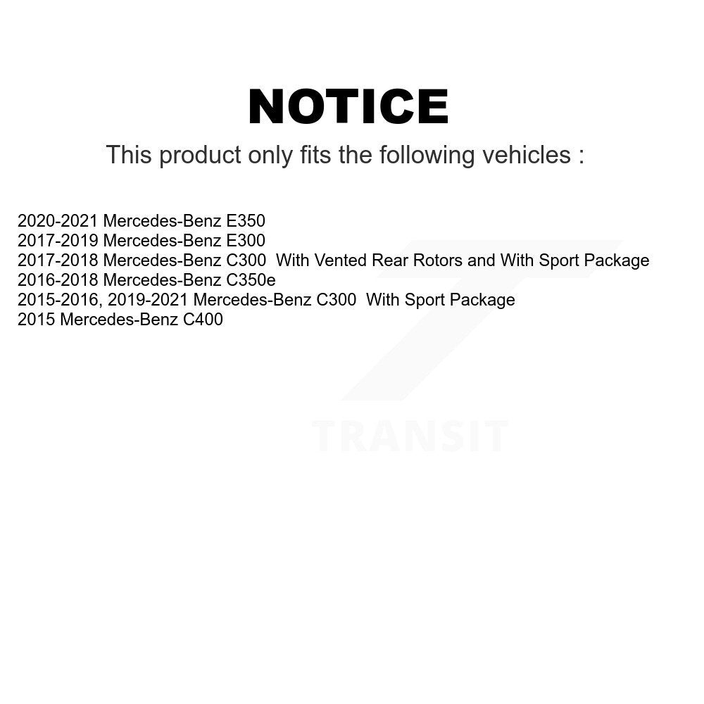 Rear Disc Brake Rotors Pair For Mercedes-Benz C300 E300 E350 C400 C350e K8-102452