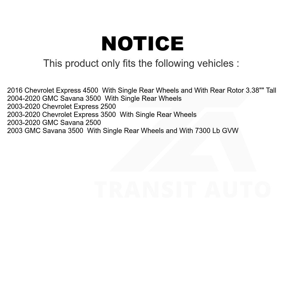 Rear Semi-Metallic Disc Brake Pads PPF-D974 For Chevrolet Express 3500 2500 GMC Savana 4500