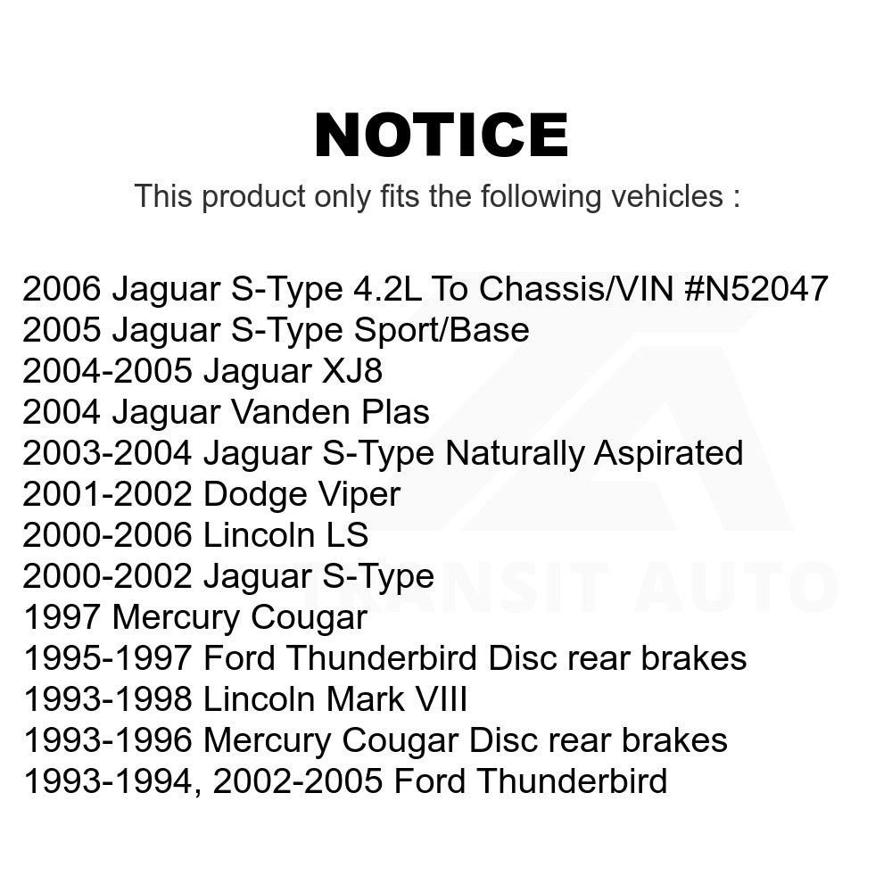 Rear Semi-Metallic Disc Brake Pads SIM-806 For Lincoln Ford Thunderbird LS Jaguar S-Type Mercury Cougar Mark VIII XJ8 Vanden Plas Dodge Viper