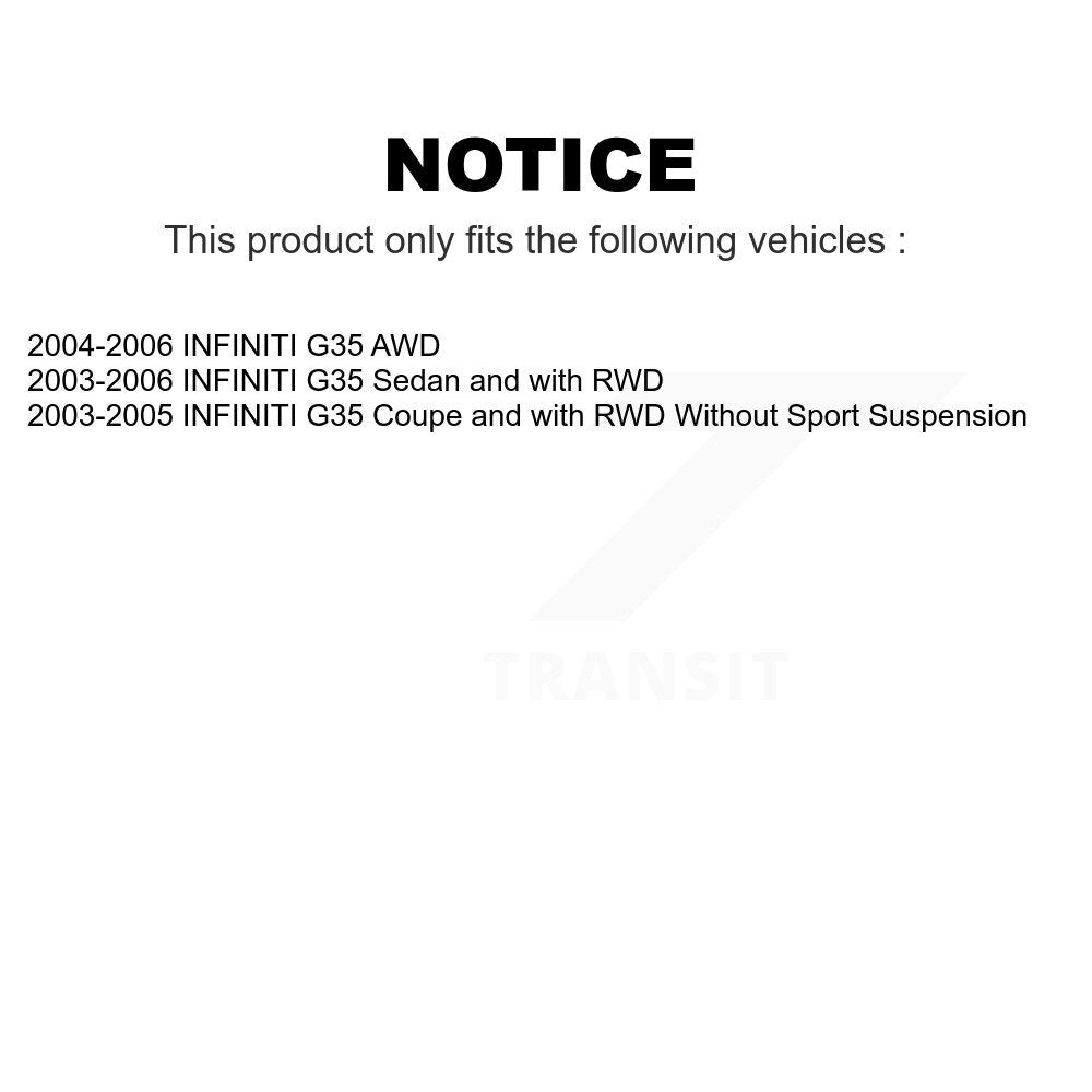 Rear Suspension Shock Absorber Pair For INFINITI G35 K78-100326