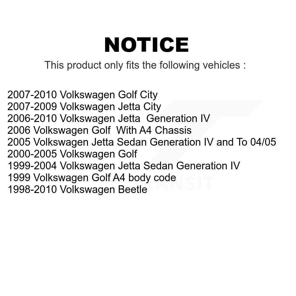 Rear Suspension Shock Absorber Pair For Volkswagen Jetta Beetle Golf City K78-100347