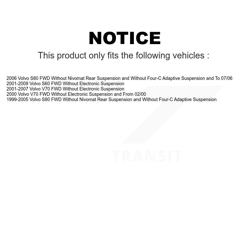 Rear Suspension Shock Absorber Pair For Volvo S60 V70 S80 FWD K78-100400