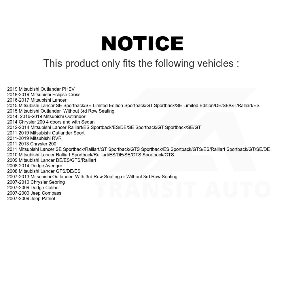 Rear Suspension Stabilizer Bar Link Kit 72-K750289 For Mitsubishi Dodge Chrysler Avenger 200 Outlander Sport Caliber Sebring Lancer Jeep Patriot Compass Eclipse Cross RVR PHEV