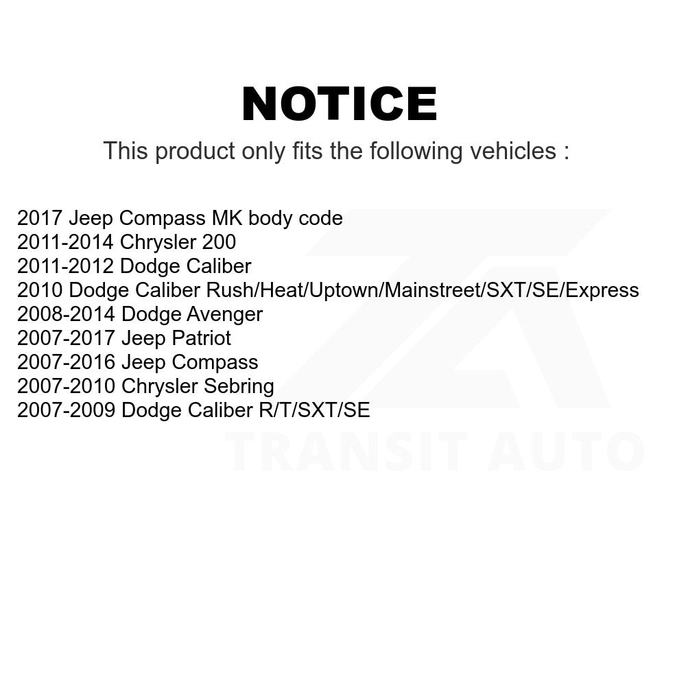 Rear Suspension Strut Hardware Kit 73-906959 For Jeep Dodge Patriot Chrysler Compass Avenger 200 Caliber Sebring