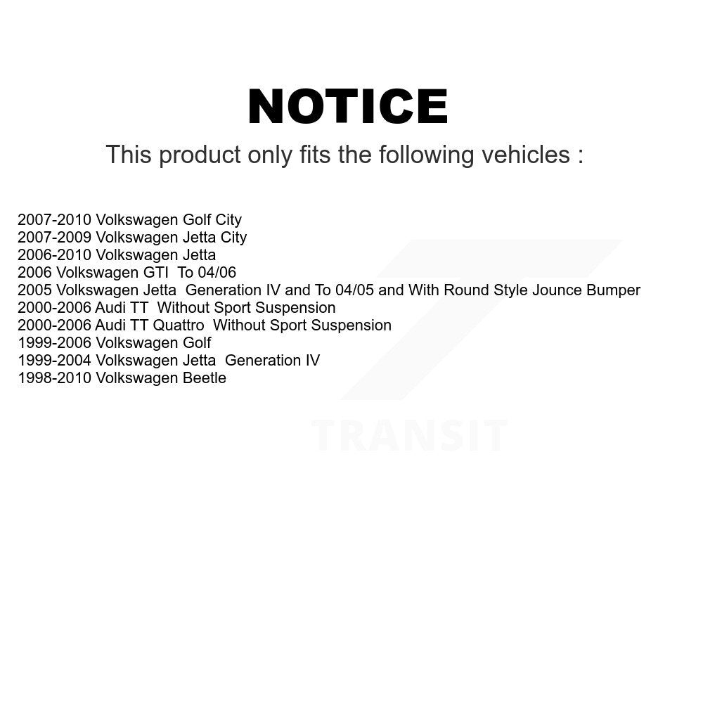 Rear Suspension Strut Shock Mounting Pair For Volkswagen Jetta Beetle Golf Audi TT Quattro GTI City K73-100200