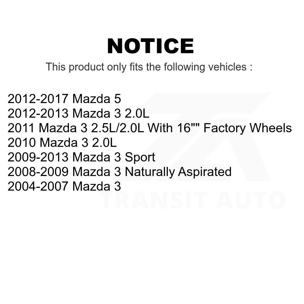 Rear To Frame Suspension Stabilizer Bar Bushing Kit TOR-K200808 For Mazda 3 5 Sport