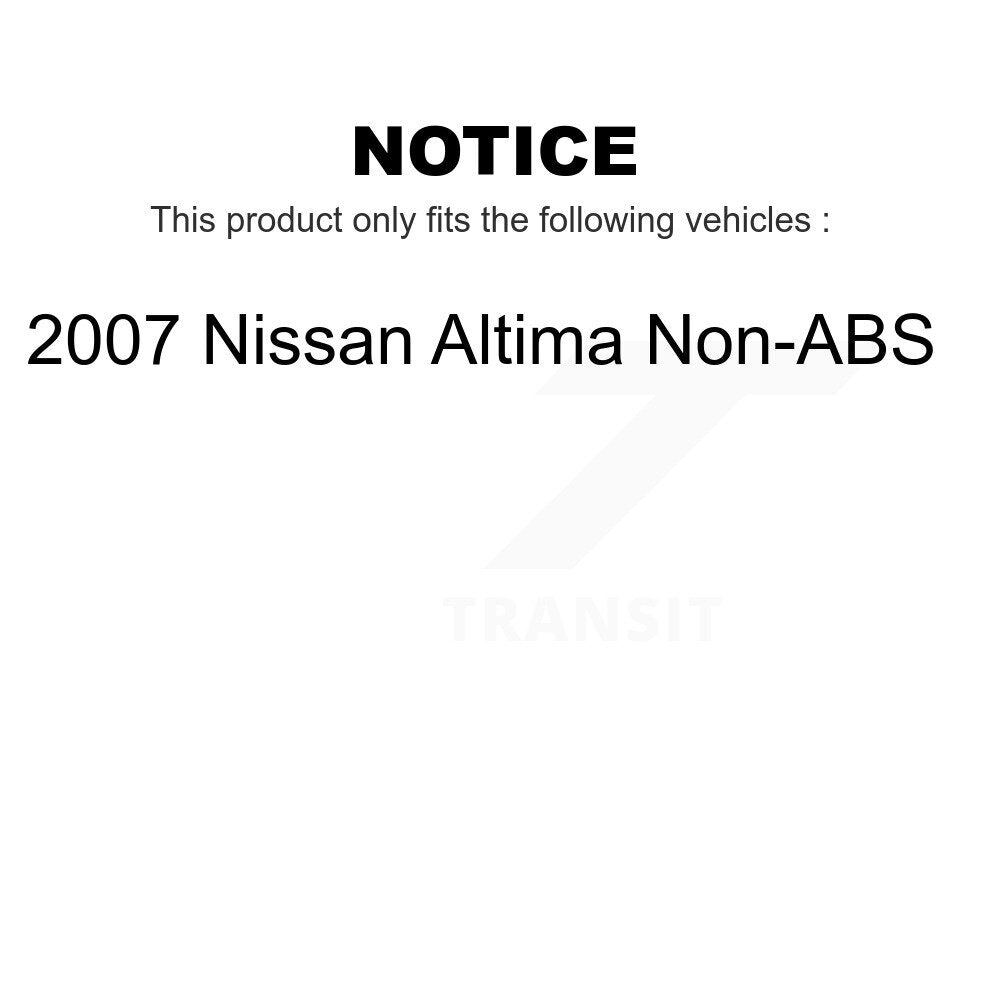 Rear Wheel Bearing And Hub Assembly Pair For 2007 Nissan Altima Non-ABS K70-100707