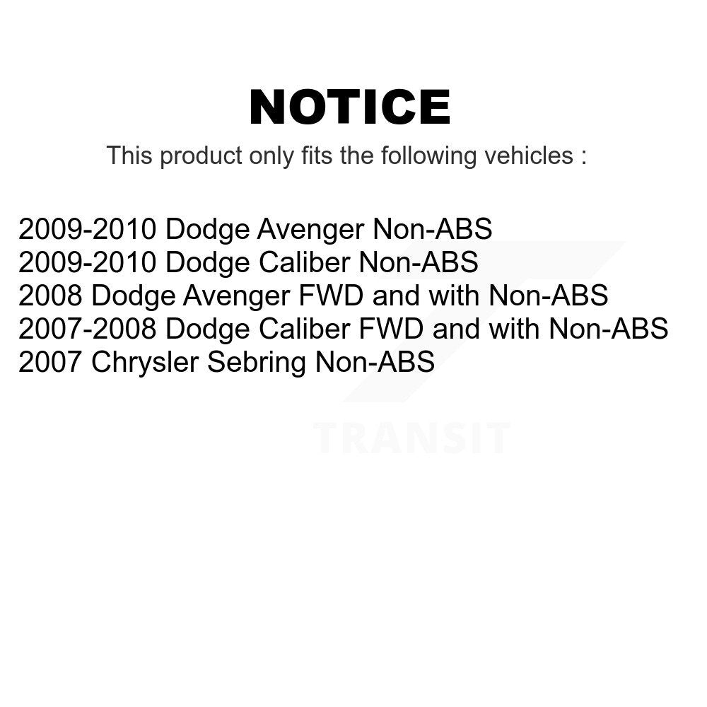 Rear Wheel Bearing And Hub Assembly Pair For Dodge Caliber Avenger Chrysler Sebring K70-100666