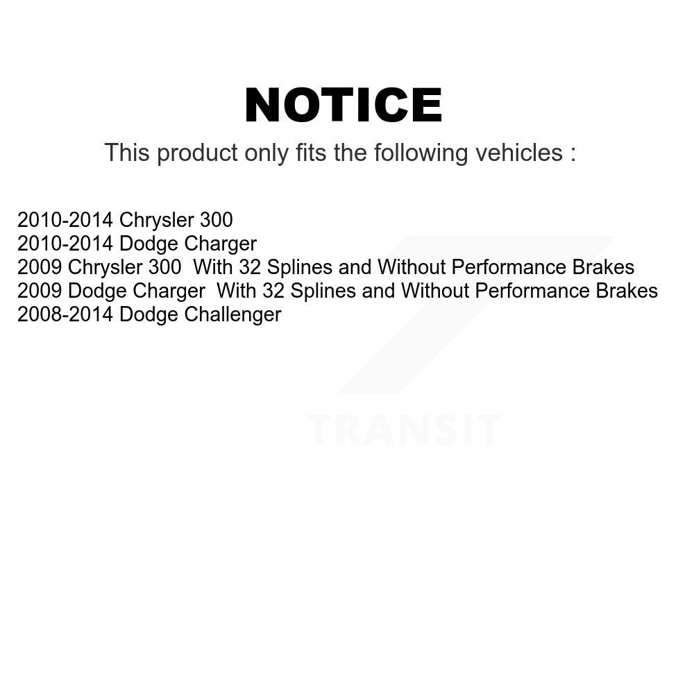 Rear Wheel Bearing And Hub Assembly Pair For Dodge Charger Chrysler 300 Challenger K70-100690