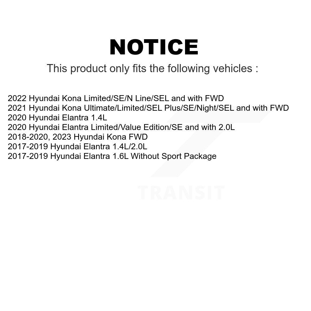 Rear Wheel Bearing And Hub Assembly Pair For Hyundai Elantra Kona K70-101776