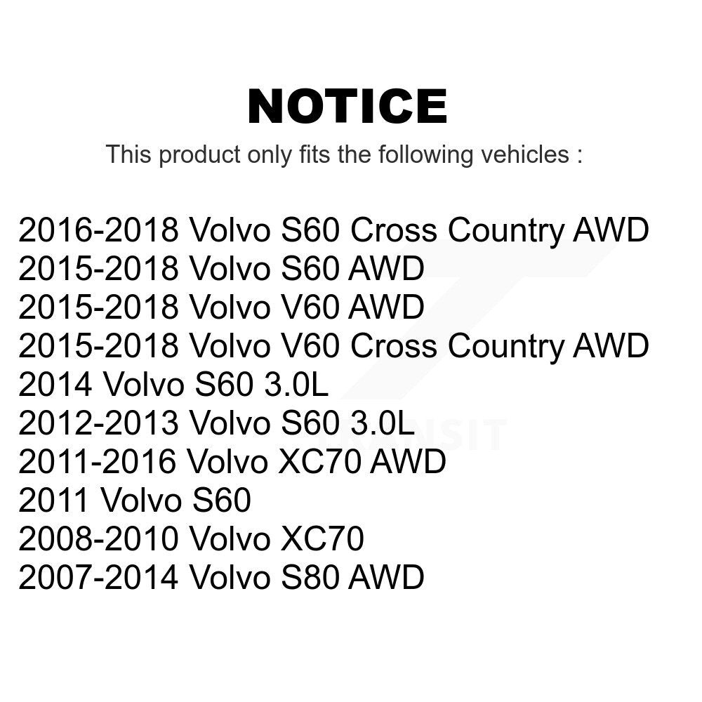 Rear Wheel Bearing And Hub Assembly Pair For Volvo S60 XC70 S80 V60 Cross Country K70-100720