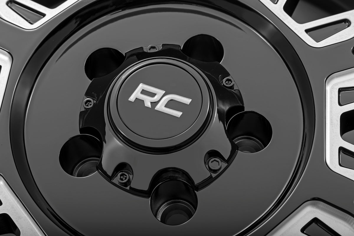 Rough Country 86 Series Wheel | One-Piece | Gloss Black | 20x10 | 5x4.5 | -19mm
