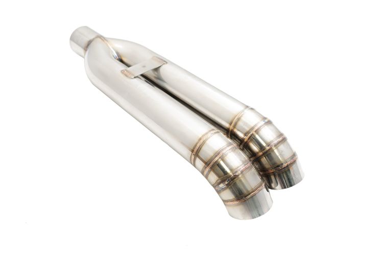 Universal Dual 3" VIP Exhaust Tip "Blast Pipe" Style (weld-on) - Turn Down - Stainless Tips - MR-UT-FD-D3