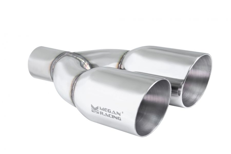 Universal Twin Stainless Steel Chrome 3.5-Inch Tips (2.5-Inch Piping) - Driver Side
