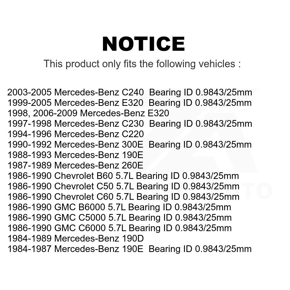 Bearing 70-105CC For Mercedes-Benz E320 C240 190E C230 300E C220 260E 190D GMC C6000 Chevrolet B60 C50 C60 B6000 C5000