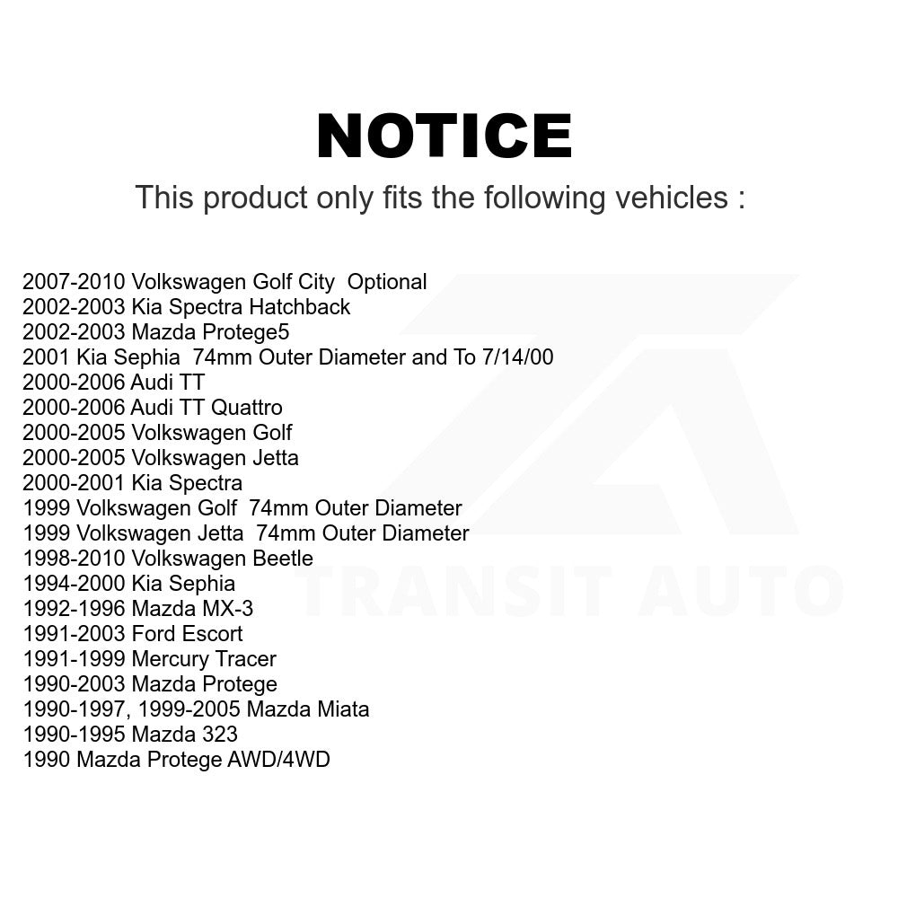 Wheel Bearing 70-510013 For Volkswagen Mazda Jetta Beetle Miata Ford Escort Protege Golf Kia Audi Spectra Protege5 TT Quattro Sephia Mercury Tracer MX-3 323 City
