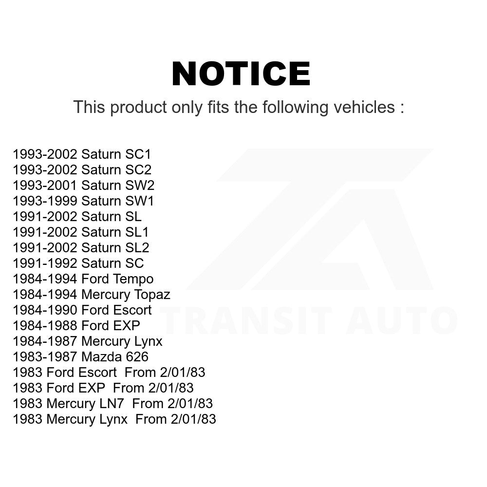 Front Wheel Bearing 70-510024 For Saturn SL2 SL1 Ford SC2 Tempo SL Escort SC1 SW2 Mercury Topaz SW1 Mazda 626 Lynx EXP SC LN7