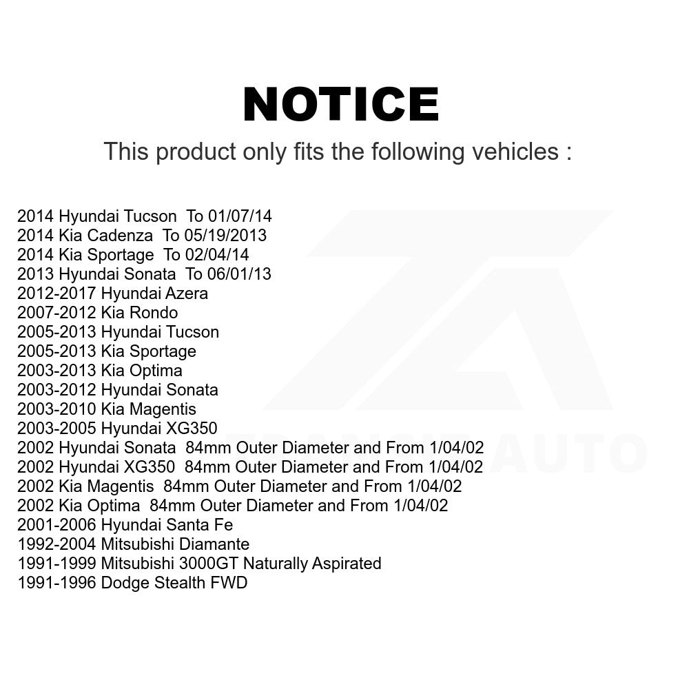 Front Wheel Bearing 70-510034 For Hyundai Sonata Kia Optima Tucson Sportage Santa Fe Rondo Azera Mitsubishi XG350 3000GT Cadenza Diamante Dodge Stealth Magentis