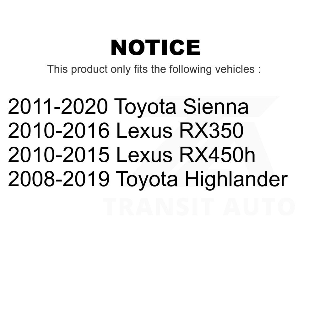 Front Wheel Bearing 70-510100 For Toyota Highlander Sienna Lexus RX350 RX450h