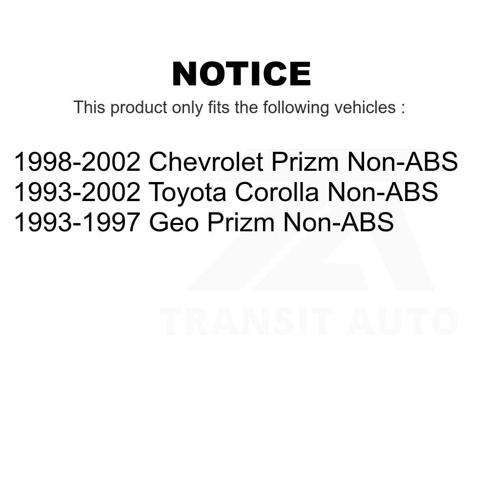 Rear Wheel Bearing Hub Assembly 70-512018 For Toyota Corolla Prizm Chevrolet Geo Non-ABS