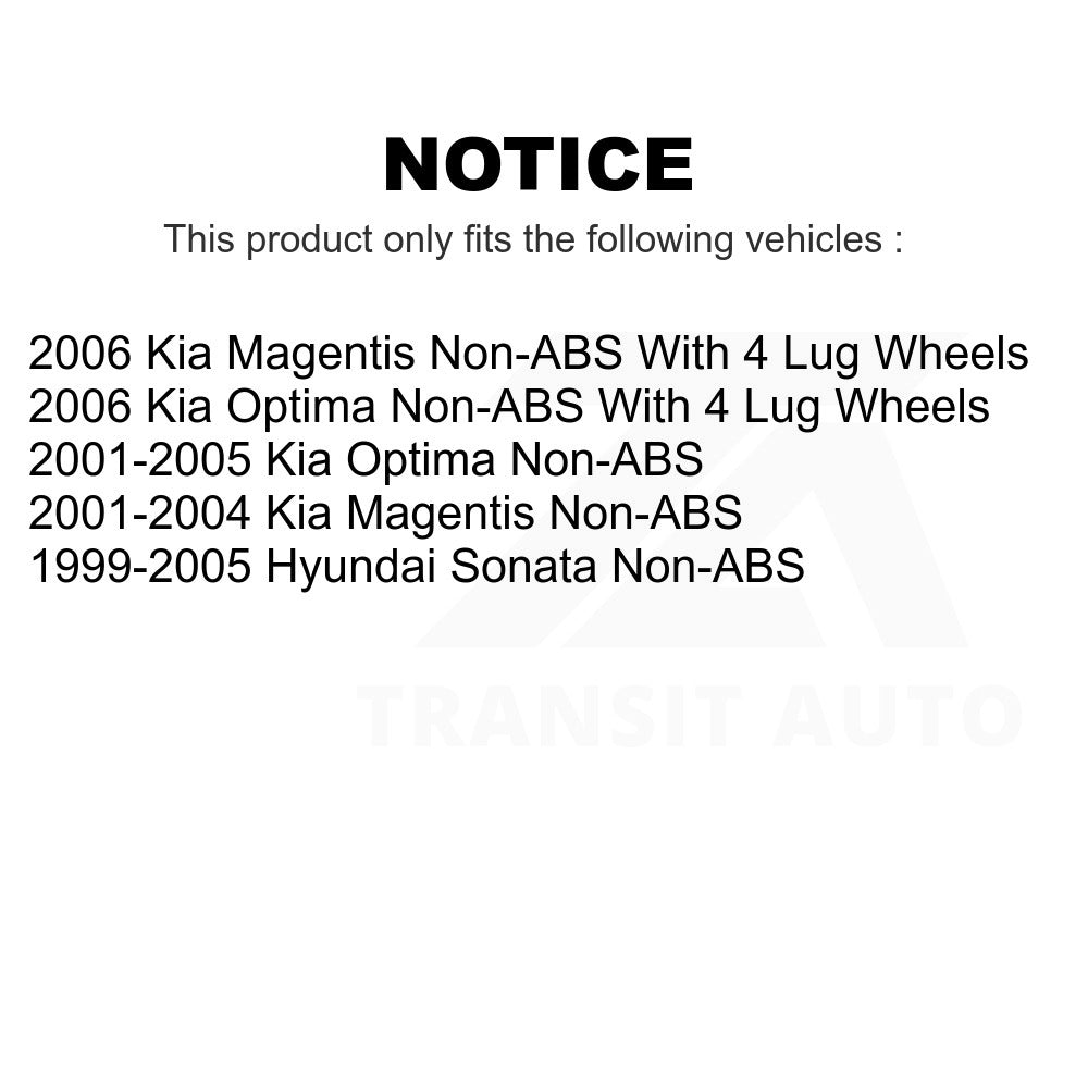 Rear Wheel Bearing Hub Assembly 70-512191 For Hyundai Sonata Kia Optima Magentis Non-ABS