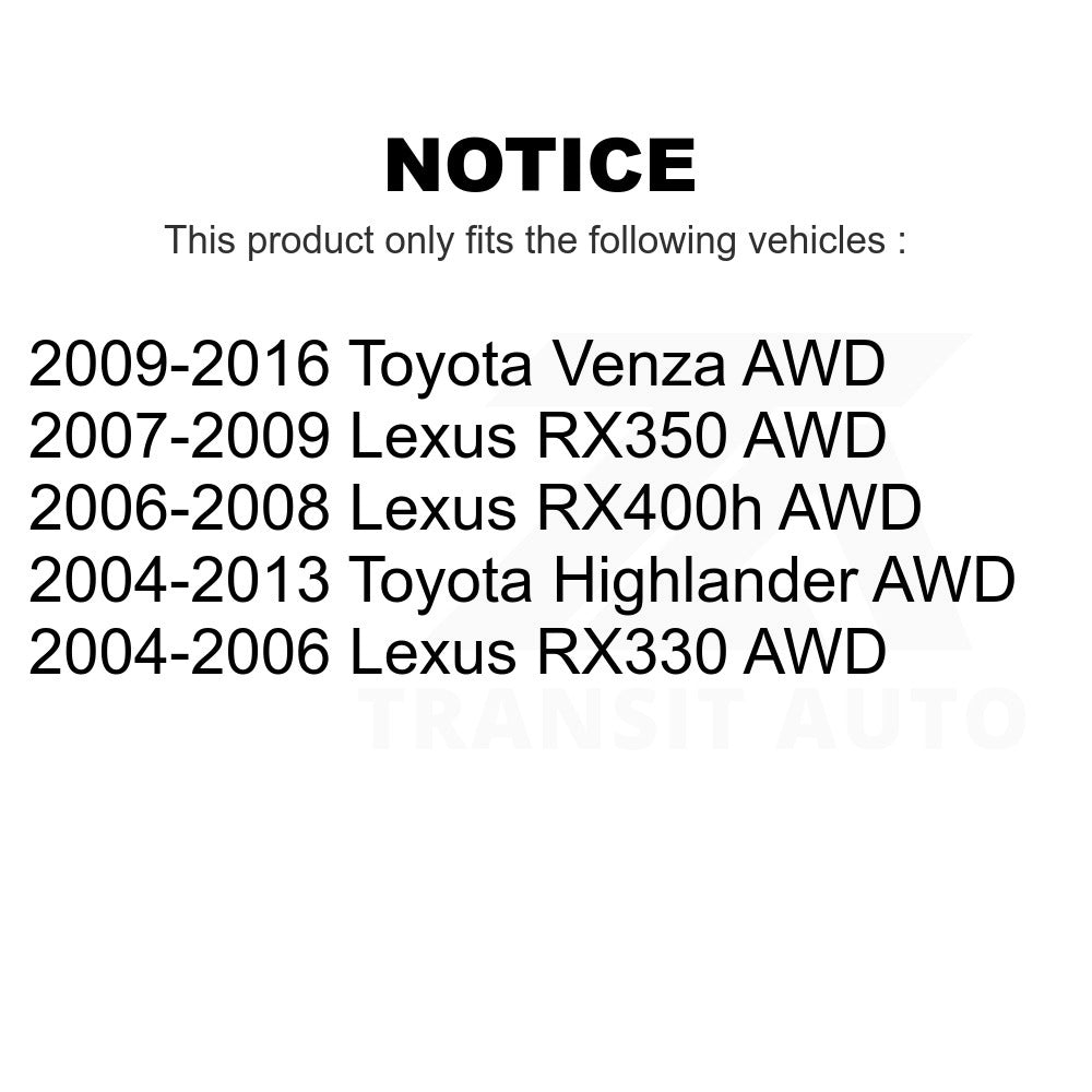Rear Wheel Bearing Hub Assembly 70-512284 For Toyota Highlander Lexus Venza RX350 RX330 RX400h AWD
